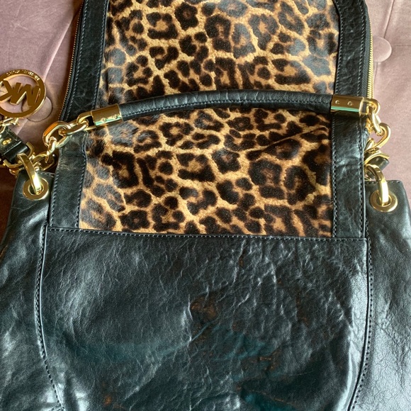 Michael Kors Leather Leopard Handbag - Picture 3 of 6